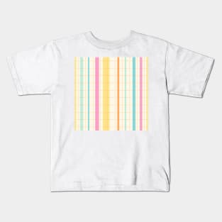 Colorful pastel stripes over cream background Kids T-Shirt
